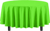 Round Lime Green Plastic Table Covers | 6 Pack